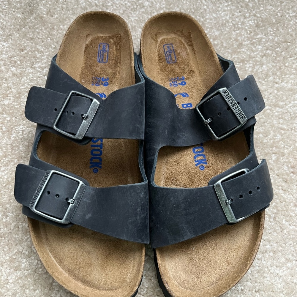 Arizona Birkenstock’s Soft Footbed in Black Oiled Leather Size 39 - Women’s 8 - Picture 6 of 9